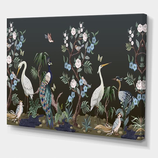 Designart - Chinoiserie With Birds and Peonies IV